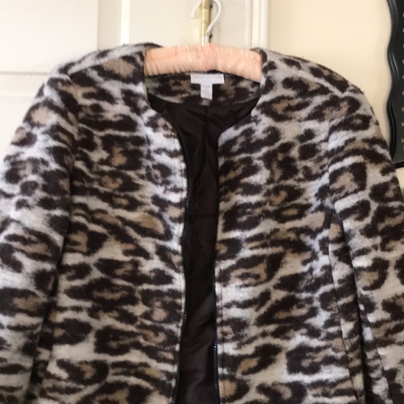 Vintage animal print multibrown zip collarless jacket Charter Club size10p - Picture 3 of 6